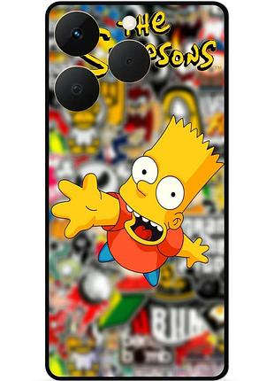 Чехол силиконовый бампер для realme 15t с рисунком симпсоны simpsons бард