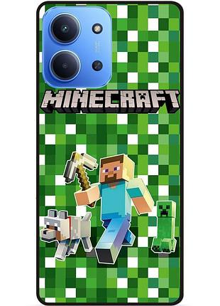Силіконовий чохол бампер для xiaomi redmi 15c стів minecraft кріпер майнкрафт