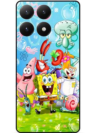 Силиконовый чехол для motorola moto g86 power с рисунком sponge bob губка боб