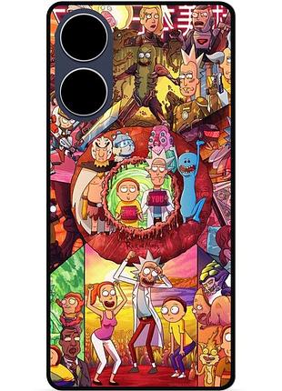 Силіконовий чохол бампер для oppo a78 з малюнком rick and morty рік і морті