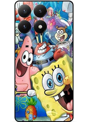 Силіконовий чохол бампер для motorola moto g86 power з малюнком губка боб sponge bob