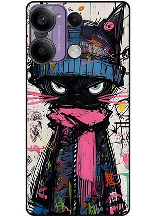 Чехол силиконовый бампер для infinix note 30 (x6833b) с рисунком кот аниме marvel