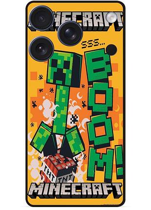 Силіконовий чохол бампер для iphone 17 pro max стів minecraft кріпер майнкрафт