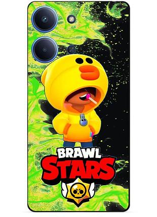 Силіконовий бампер чохол для xiaomi redmi 15c з героєм бравл леон качка brawl