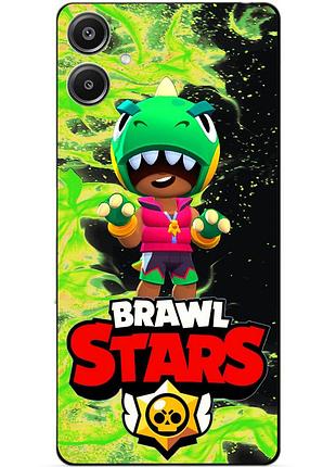 Чехол силиконовый бампер для samsung a05 с героем бравл леон динозавр brawl