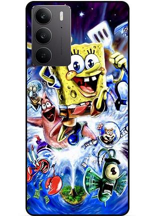 Силиконовый чехол бампер для realme c71 / c75 с картинкой губка боб sponge bob