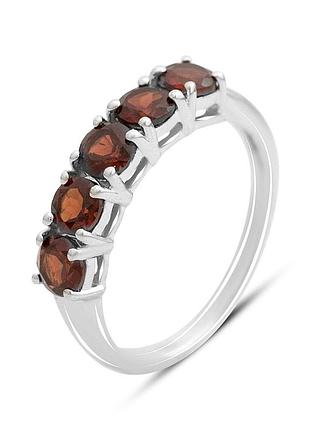 Серебряное кольцо komilfo с натуральным гранатом 1.625ct, вес изделия 2,43 гр (2166511) 17.5 размер