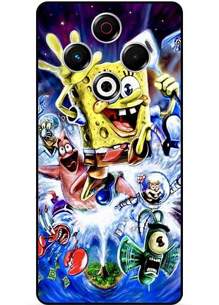 Силіконовий чохол бампер для tecno spark 30 (kl6) з картинкою губка боб sponge bob