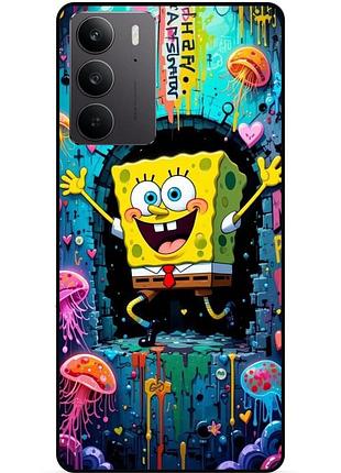 Силиконовый чехол бампер для realme c71 / c75 с картинкой sponge bob губка боб