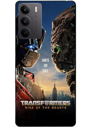 Чехол силиконовый бампер для realme c71 / c75 с рисунком звероботы трансформеры transformers