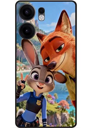 Силиконовый чехол бампер для oppo reno 13f с рисунком джуди зверополис