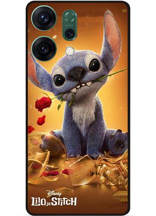 Силиконовый чехол бампер для oppo reno 14 stitch лило и стич