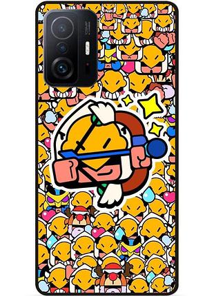 Силиконовый бампер чехол для xiaomi 11t стикеры бравл бо brawl