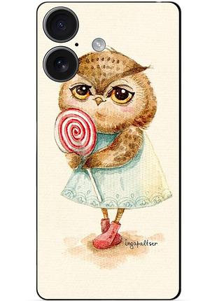Силіконовий чохол бампер для iphone 17 з малюнком совонька