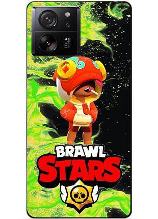 Силіконовий бампер чохол для xiaomi 13t з героєм бравл леон удачливый brawl