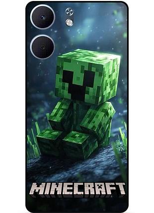 Силіконовий чохол бампер для oppo a5x стів minecraft кріпер майнкрафт
