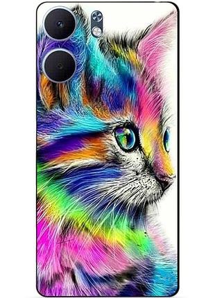 Силіконовий чохол бампер для oppo a5x з малюнком акварельний кіт