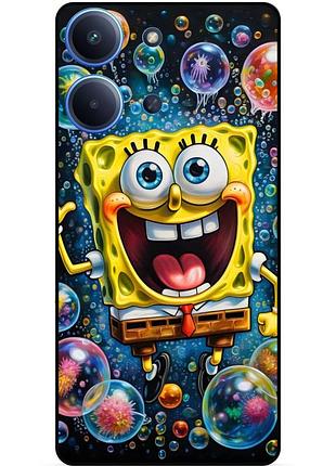 Силиконовый бампер чехол для xiaomi redmi 15c с картинкой губка боб sponge bob
