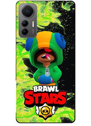 Чехол силиконовый бампер для xiaomi 12 lite с героем бравл леон brawl