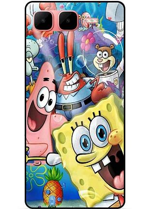Силиконовый бампер чехол для infinix smart 10 plus с рисунком губка боб sponge bob