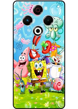 Силиконовый чехол для tecno spark 30 (kl6) с рисунком sponge bob губка боб