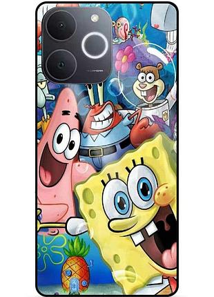 Силиконовый бампер чехол для realme note 70 с рисунком губка боб sponge bob