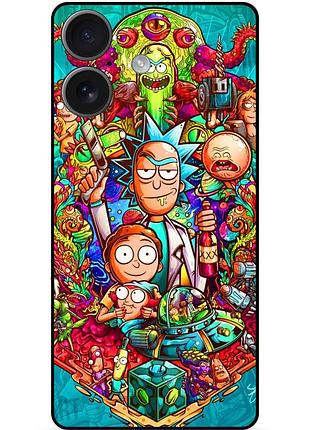 Силіконовий чохол бампер для iphone 17 з малюнком rick and morty рік і морті