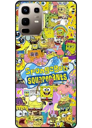 Силиконовый чехол бампер для infinix note 50 (x6858) с рисунком sponge bob губка боб