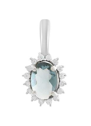 Серебряная подвеска komilfo с топазом лондон блю 0.72ct (2188544)