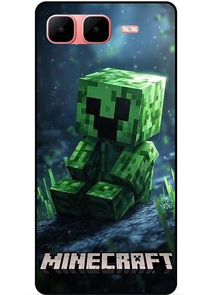 Силіконовий чохол бампер для infinix smart 10 plus стів minecraft кріпер майнкрафт