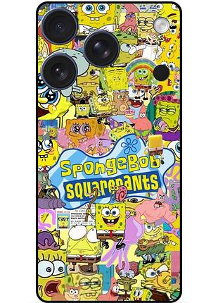 Силиконовый чехол бампер для iphone 17 pro max с рисунком sponge bob губка боб