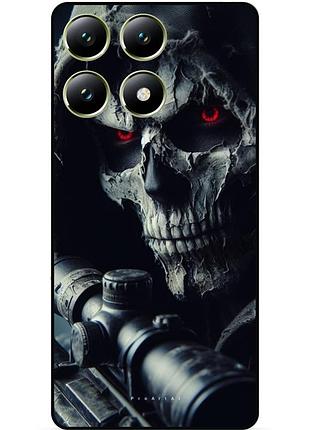 Чехол силиконовый бампер для zte blade a56 с рисунком скелет череп