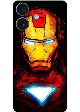 Чехол силиконовый бампер для iphone 17 с рисунком marvel марвел железный человек iron man