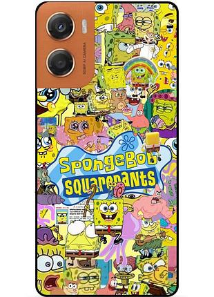 Силиконовый чехол бампер для motorola moto g06 с рисунком sponge bob губка боб