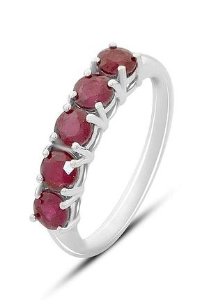 Серебряное кольцо komilfo с натуральным рубином 2.042ct, вес изделия 2,48 гр (2165460) 18 размер