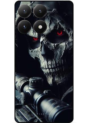 Чехол силиконовый бампер для motorola moto g86 power с рисунком скелет череп