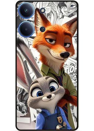Силиконовый чехол бампер для xiaomi poco c85 с рисунком зверополис zootopia