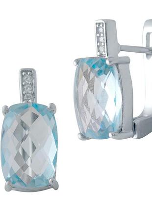Срібні сережки komilfo з натуральним топазом 8.867ct (1078129)