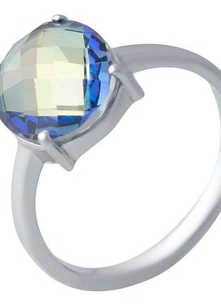 Срібне кільце komilfo з містиком топазом 7.19ct, вага виробу 3,29 г (1988343) 16.5 розмір