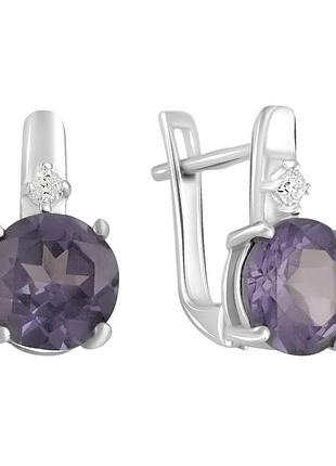 Серебряные серьги komilfo с александритом 5.828ct (2029335)