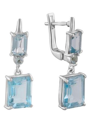 Срібні сережки komilfo з натуральним топазом 10.706ct (2089506)