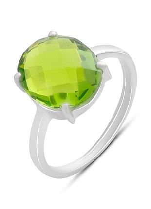 Серебряное кольцо komilfo с хризолітом 3.89ct, вес изделия 2,43 гр (60002174) 17 размер