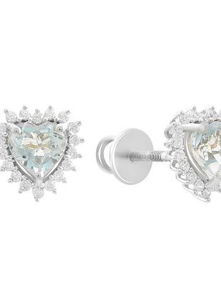 Срібні сережки komilfo з натуральним топазом 1.873ct (2188469)