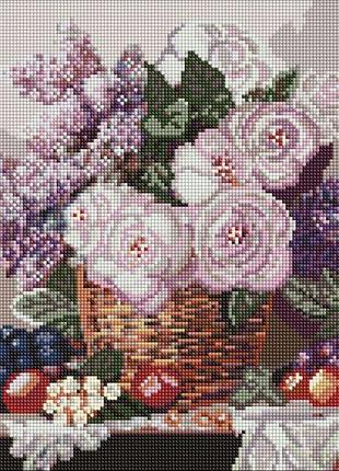 Алмазная мозаика - корзина с цветами и фруктами ©art_selena_ua