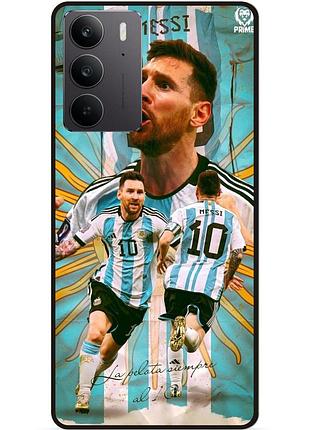 Силиконовый бампер чехол для realme c71 / c75 с рисунком messi аргентина месси