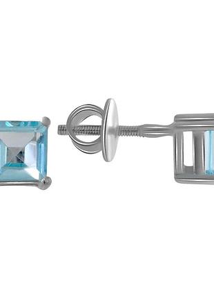 Срібні сережки komilfo з натуральним топазом 1.675ct (2064589)