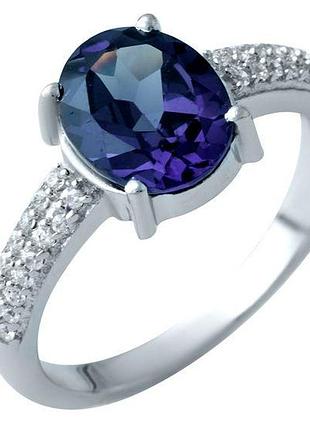 Серебряное кольцо komilfo с александритом 3.667ct, вес изделия 3,22 гр (1912126) 17 размер