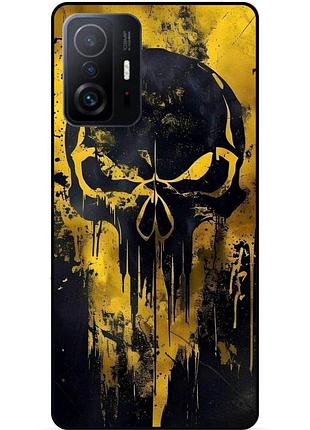 Чехол силиконовый бампер для xiaomi 11t с картинкой череп скелет
