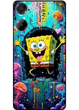 Силиконовый чехол бампер для xiaomi poco m7 pro с картинкой sponge bob губка боб