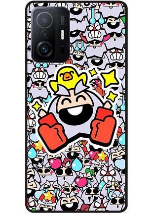 Силіконовий чохол бампер для xiaomi 11t стікери бравл динамайк brawl